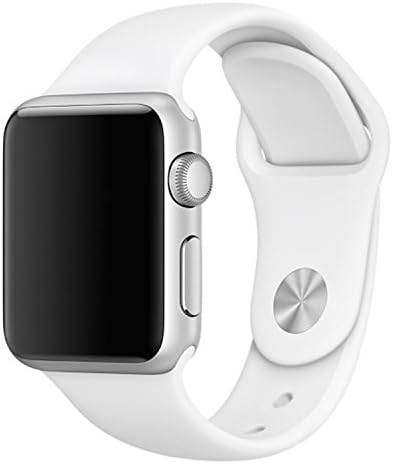 Sport Band for Apple Watch 38mm S/M, Soft Silicone Strap Replacement Bands for Apple Watch Sport, Series 3, Series 2, Series 1 (38mm White)