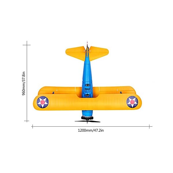 MAATCHH Fernbedienung Flugzeug PT-17 Biplane 1200mm Spannweite EPO RC Flugzeug KIT/Scaled PNP Festflügelflugzeug… – Bild 5