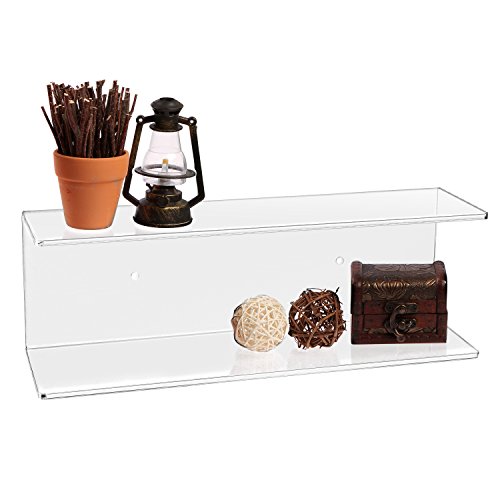 MyGift 2Tier Clear WallMounted Acrylic Display Shelves/Kitchen