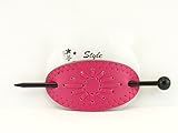 Leather With Plastic Slide Stick Oval Hair Pin Barrette