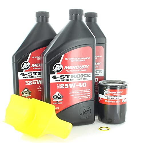 Mercury 25w40 OEM Oil Change & Filter Kit 405060hp Four Stroke