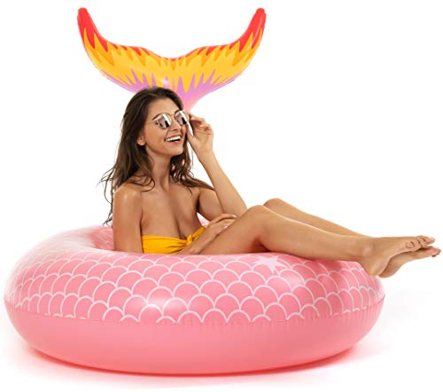 Vickea Giant Inflatable Mermaid Pool Floats for Adults (Pink)