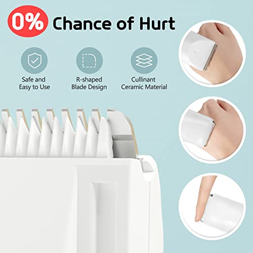 KASTWAVE Baby Hair Clipper, Quiet Hair Trimmer for Kids and Children, Waterproof Rechargeable Cordless Haircut Kit for Toddler, White