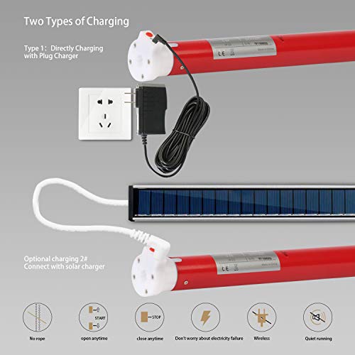 Rechargeable Wireless Tubular Roller Shade Motor Kit with Remote
