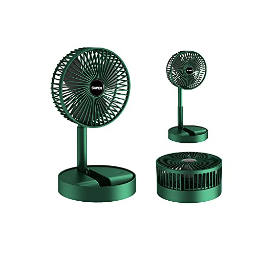 LIHUACHEN Portable Folding Fan, Rechargeable Standing Pedestal USB Fan, 3 Speeds, 2000mAh Battery Operated for Home, Camping, Office, 6.5-Inch