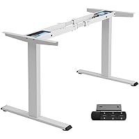 TOPSKY Dual Motor Electric Adjustable Standing Computer Desk for Home and Office (White)