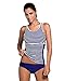 HDE Racerback Tankini Women's Striped Two Piece Bathing Suit Open Back Swimsuit