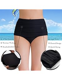 Traje de baño para dama, pantalones cortos de bikini con cintura alta, con control de barriga, talla grande