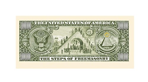 American Art Classics Freemason - Masonic Million Dollar Bill - Limited Edition Collectible Novelty Dollar Bill in Currency Holder Protector - Best Gift Or Keepsake for Masons