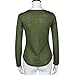 Laimeng Women's T-Shirt, Slub Cotton Loose Long Sleeve Tops Blouse Shirt Casual Hollow Crochet T-Shirt (XL, Green)