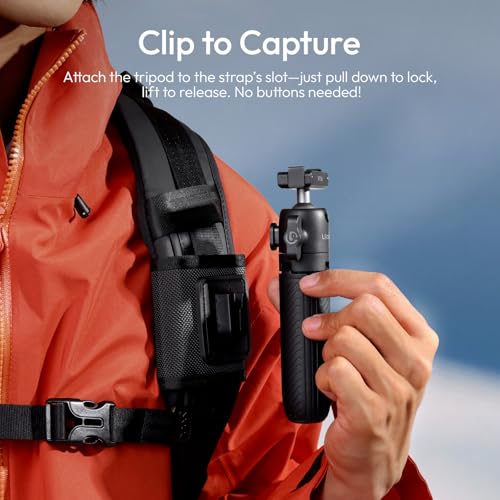 ULANZI MT66 Magnetic Mini Extension Rod Tripod for DJI Osmo Action 5 Pro/4/3/Osmo 360, with Backpack Velcro Strap for Vlog Video Recording, Multi-Modes Backpack Clip/Selfie Stick/Handle Grip