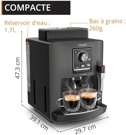 - Harmony - Machine Espresso Automatique Grise - 4 recettes - 15 bars