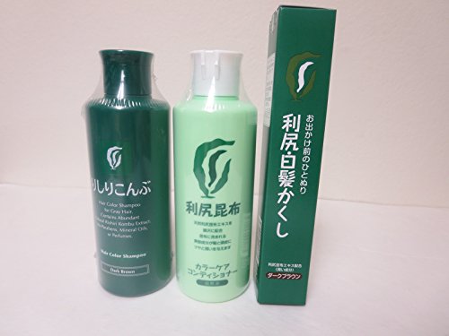 Rishiri Color Shampoo Dark brown(6.7fl Oz) + Color Stick Dark brown (0.7oz)+Color Conditioner (6.7fl Oz) set
