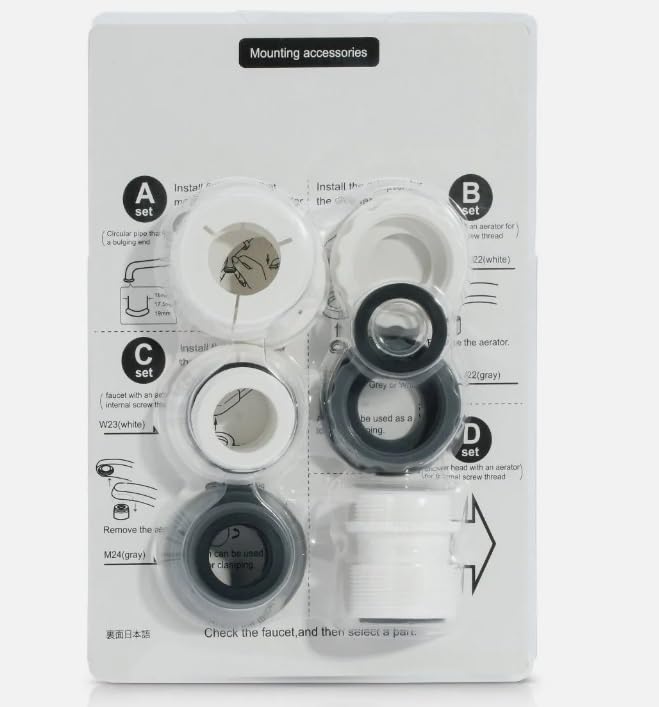 Photo 1 of 8 Pieces Mounting Accessories Compatible for Enagic Kangen Machine Faucet Adaptors, Multiple Sizes SD501 K8