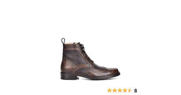 Amazon.com: FRANCO CUADRA - Botas de piel con cordones para hombre con  cremallera, color marrón, Marrón, 8.5 : Todo lo demás