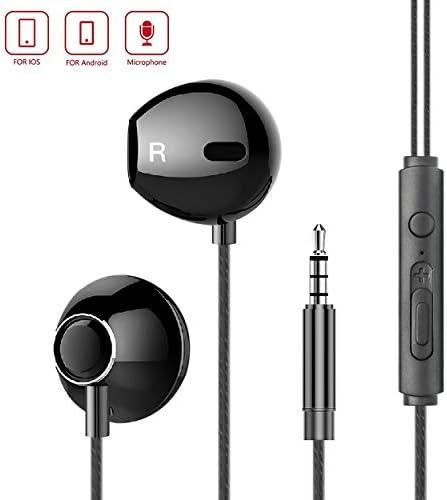 Earphones Headphones, In-Ear Headphones, Metallic Headset, Earbuds with Mic, Volume Control, HD, Noise Isolating, Tangle Free, Heavy Deep Bass, Headphone for Phone iPod, iPad Smartphone MP3 MP4 Tablet