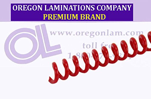 Spiral Coil Binding Spines 8mm (5/16 x 12) 4:1 [pk of 100] Light Red (PMS 7626 C)