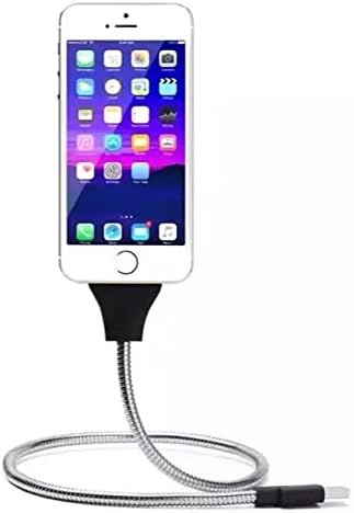 Creative Stand 2ft iPhone 6/7 Charger Silver 2-in-1 charger and Stand Flexible