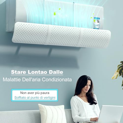 Universal Air Conditioner Deflector, Portable Adjustable Windshield Air Conditioning Deflector Shield for Wall Conditioners for Home/Office/Bedroom/Living Room (White)