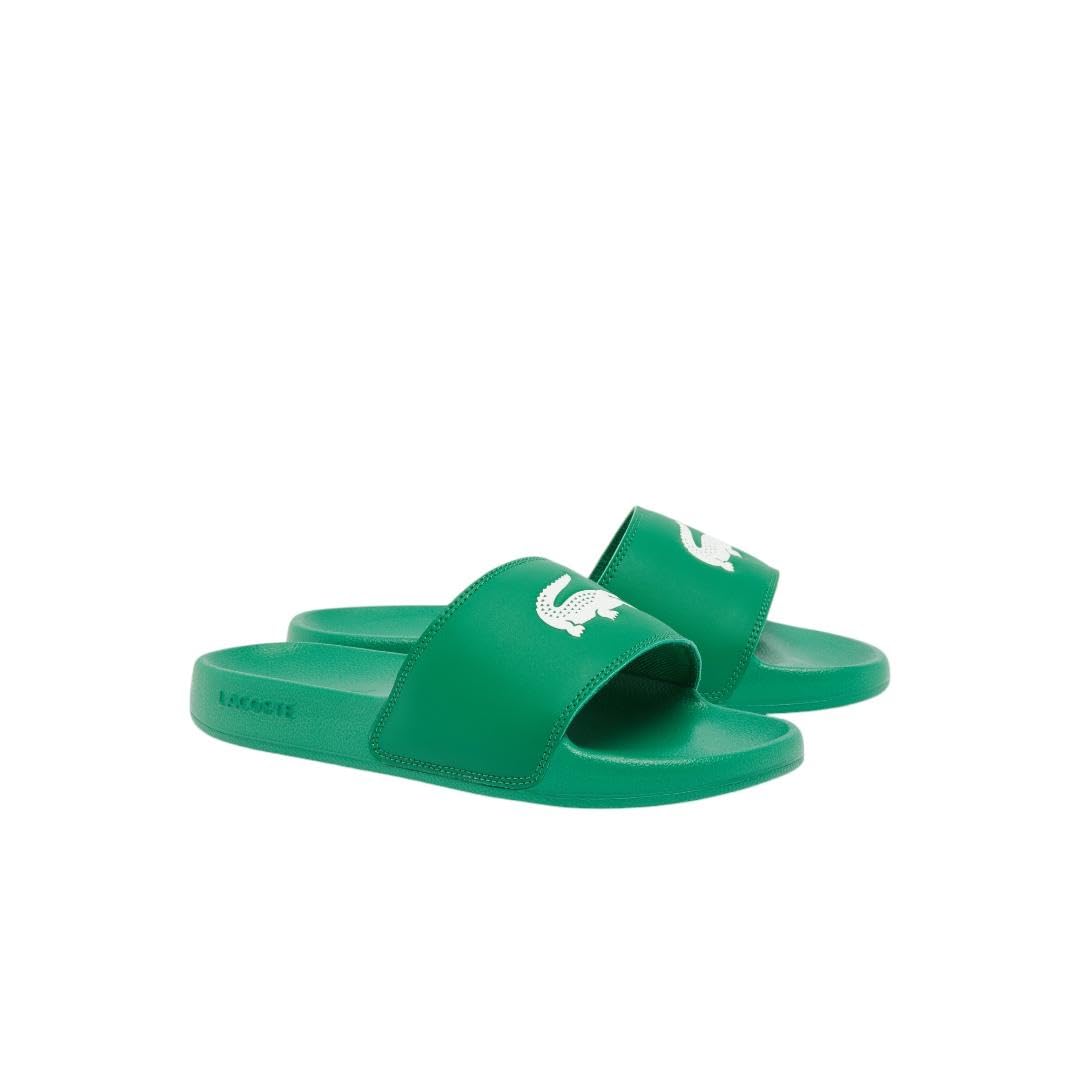 Lacoste Women's Serve Slide, Green Croc, 8