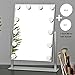MRah Hollywood Makeup Vanity Mirror - White Lighted Makeup Mirror Tabletops Lighted Mirror, LED Illuminated Cosmetic Mirror with LED Dimmable Bulbs