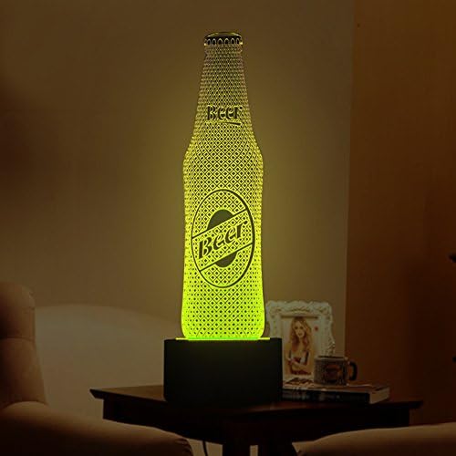 Tons 3D Night Light Colorful Touch Control Light 7 Colors Change USB LED for Desk Table with Multicolored USB Powered Home Decoration Best Gift for Kids (Beer Bottle)