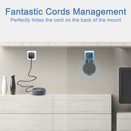 Homder Outlet Wall Mount Holder, Stand for Echo Dot 3rd Gen,Clever Dot Accessories with Cord Management for Your Smart Home Speaker，A Space-Saving Solution in Kitchen/Bathroom/Bedroom - Thumbnail 3