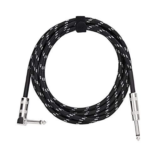 Amazon Basics 1/4 Inch Tweed Cloth Jacket RightAngle Instrument Cable