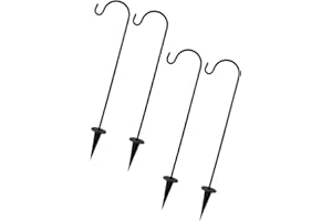 ifundom Iron Shepherd Hooks Set of 4 for Outdoor Plant Hanging and Garden Decoration in Courtyard