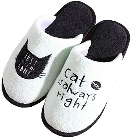 [アドグレイス] 5色19~27cm 親子 お揃い 男女兼用 ネコ 刺繍 スリッパ ルームシューズ 洗える ボア 防水底