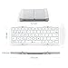 iClever IC-BK03W Portable Folding Ultra Slim Pocket Size Bluetooth Keyboard Wireless with Carry Pouch, Premium Aluminum Alloy Housing, Designed for iOS Android Windows (White)