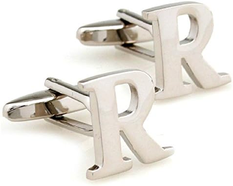 Groom Bride Best French Shirt Cuff Links Capital Letters a to Z Shining Metal Cuff with Gift Box