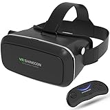 Toprime 3D VR Glass Headset Upgraded and Much Lighter Version Virtual Reality Goggles Newest Generation VR Case Black (with Ventilation Holes and Adjustable Lens and Strap)