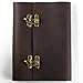 Ancicraft Leather Journal Diary Notebook A5 Refillable with Clasp 6-Ring Binder Lined Craft Paper (Dark Brown with Clasp A5)
