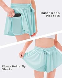 Stelle Girls Flowy Shorts with Pockets Athletic