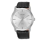 Citizen Men's Quartz Case and Black Leather Strap Watch