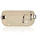 VENTURE 4TH Travel Money Belt - Slim Passport Holder RFID Blocking Travel Pouch to Protect Cash, Credit Cards and Travel Documents (Beige)