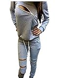 Q&Y Women's Asymmetric Zip Sweatsuits Tracksuits Sports Outfits Set