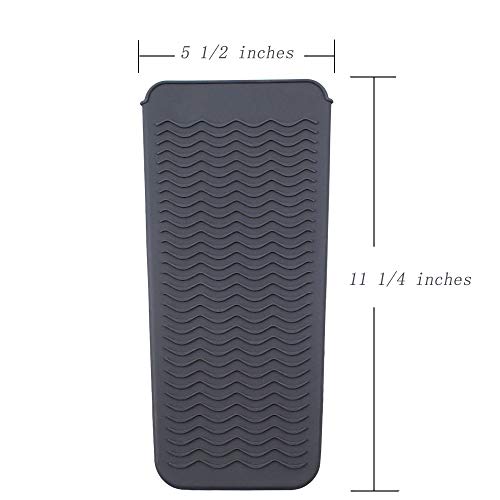 Gray Heat Resistant Silicone Travel Pouch for Curling Irons,Hair Curling Wand,Hair Salon Curler,Flat Irons,Hair Straightener,Travel Mat Pad Station for Hair Hot Styling Tools