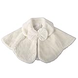 FAYBOX Cozy Faux Fur Flower Girl Bolero Shrug Accessories Princess Cape