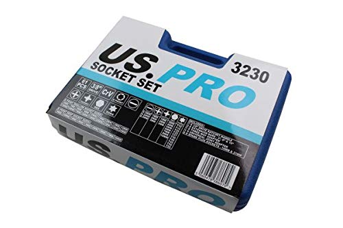 US PRO Tools 3/8" Drive Sockets & Deep Socket Set 61pc Tool Set 3230