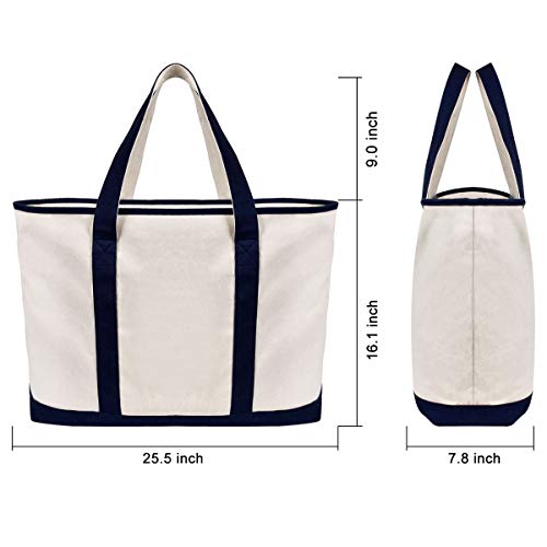 inOne 25" Extra Large Canvas Tote Bag Heavy Duty Roomy Zipper Grocery