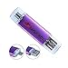 360LaptopParts OTG 32GB Flash Drive 32 GB USB Flash Drives USB Memory Stick USB Thumb Drives Jump Drive Memory Sticks For Computers Metal Shell Water&Shcok Resistant Color Purple