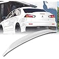 EPARTS 1 Piece White Painted Rear Spoiler Wing Trunk Lid Extended Spoiler Compatible with 2008-2017 Mitsubishi Lancer EVO X 10
