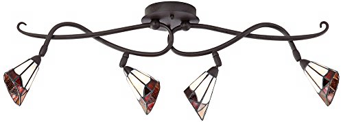 Pro Track Tiffany Glass Scroll Ceiling Track Light