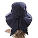 HINDAWI Sun Hat Wide Brim Sun Hats for Women UV Protection Floppy Beach Womens Summer Flap Cover Cap Navy