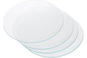 PATIKIL 90mm/3.5"Diameter Watch Glass, 4Pack High Transparent Smooth Edges Chamfered Arc Cover Lids for Beakers&Flasks, Evapo