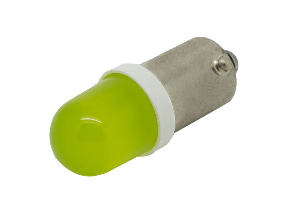 120V AC/DC Amber LED Miniature BA9s 9mm Base Replacement Bulb