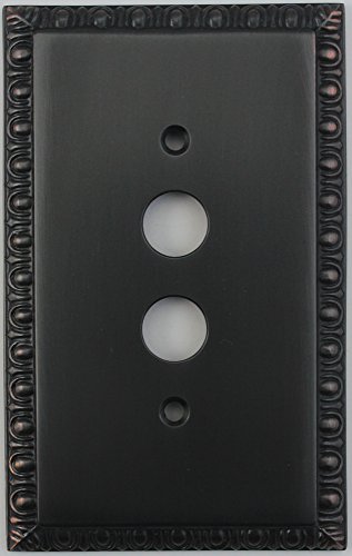Egg & Dart Oil Rubbed Bronze Single Gang Push Button Light Switch Plate