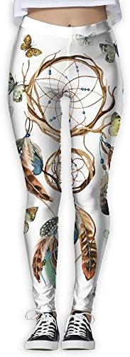 Tinger Dream Catcher With Feathers And Butterflies Watercolor Ethnic Dreamcatcher Hand Painted Womens Power Yoga Pants